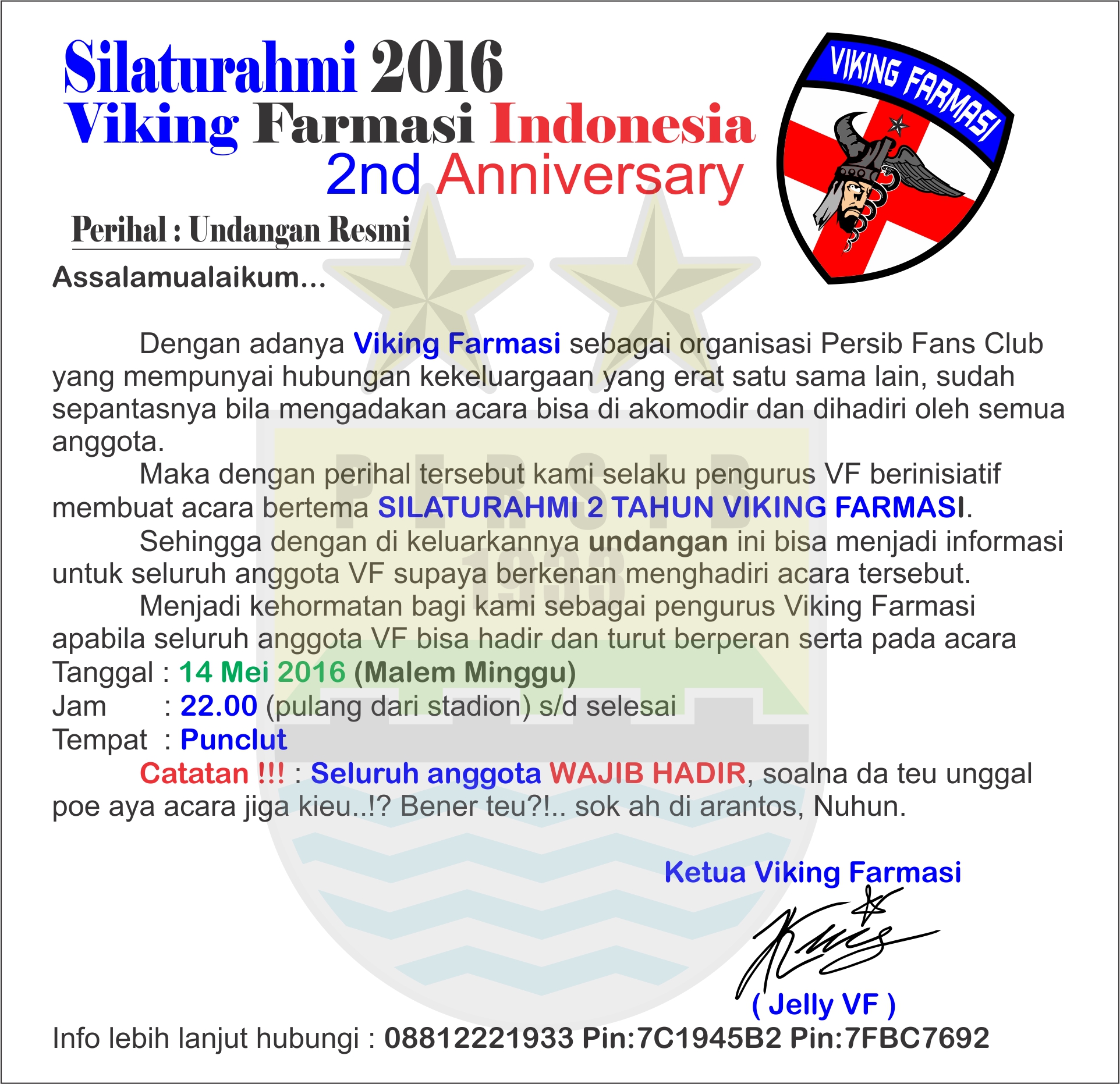 Viking Farmasi Indonesia Supporter PERSIB Total Loyal Royal